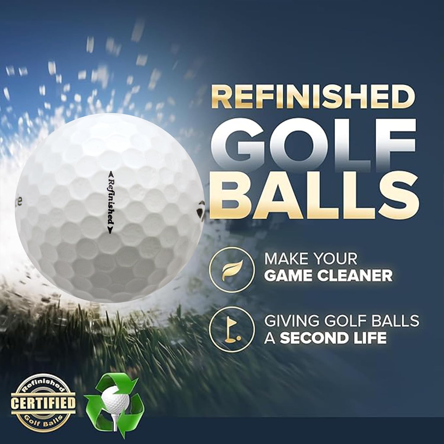Personalized GBM Certified Refinished Golf Balls for Taylormade TP5 Golf Balls, Set of 12