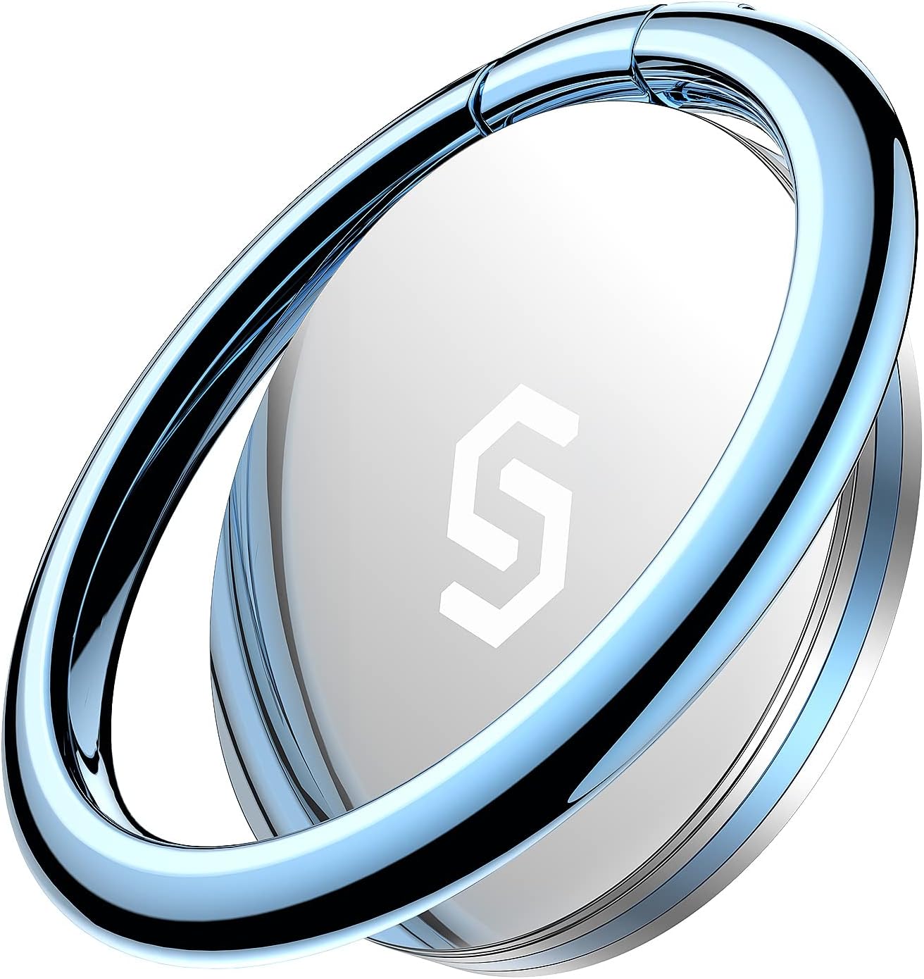 Cell Phone Ring Holder Stand, 360 Degree Rotation Finger Ring Kickstand Polished Metal Phone Grip for Magnetic Car Mount