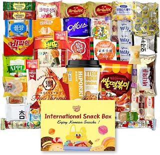 Korean and Japanese Snack Box Variety Pack – 50 Count Individually Wrapped International Snacks, Candy, Chips, Cookies, and Treats Sampler for Kids, Students, Adults, Gift or Care Package