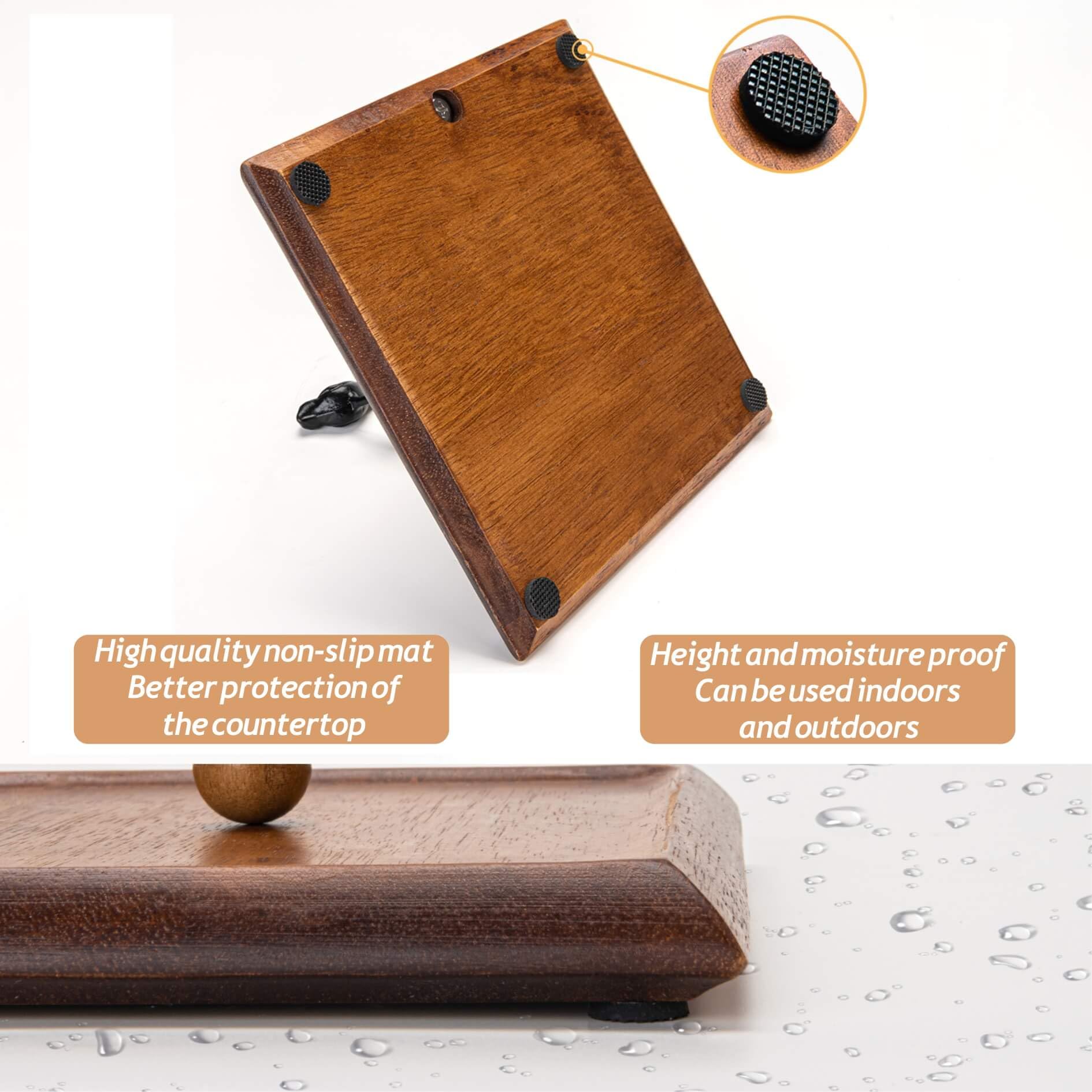 Servilletero para mesa, servilleteros de madera para servilletas de papel, servilletero de cóctel, servilletero plano de madera con brazo pesado y mango en forma de pájaro para cocina, hotel,