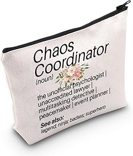 TSOTMO Chaos Coordinator Definition Makeup Bag Thank You Gift Appreciation Gift for Chaos Coordinator Teachers Leader Coworkers Gift (C-Chaos Coordinator)