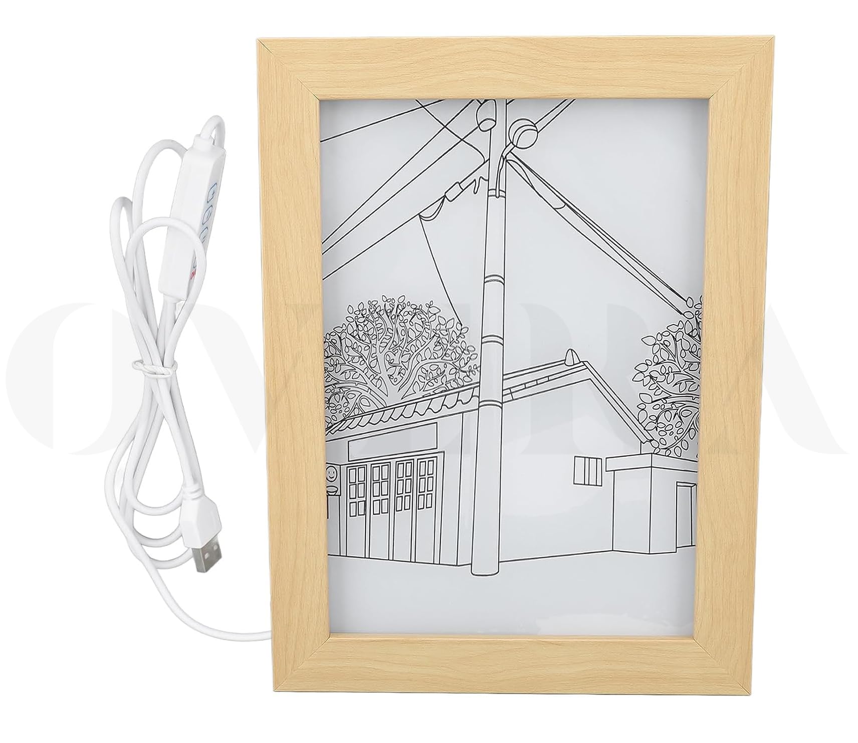 Overa Light Painting Decoration | 3 Colors LED Light Sunshine Shadow Picture Frames | USB Acrylic Paintings for Living Room Wall Art Decoration (Sunset and Street Lights, L) 2