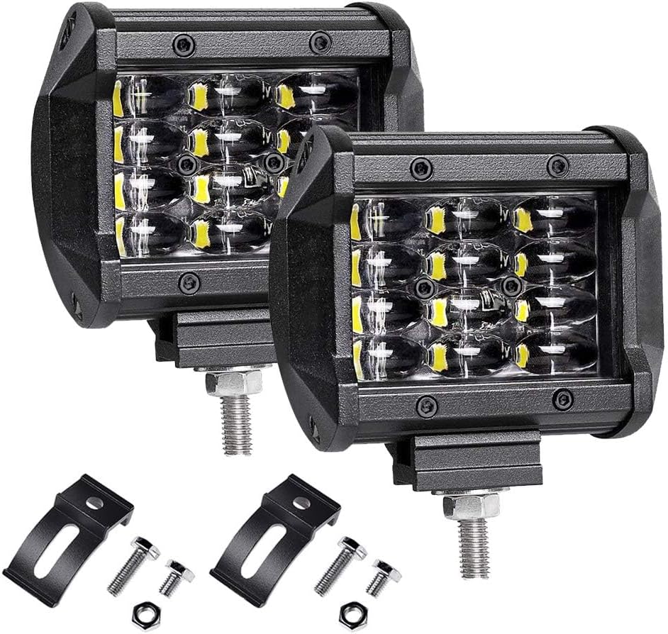 LTPAG 4 Inch 36W LED Light Bar Spot Beam 7600LM 6000K Offroad Fog Lights LED Driving Work Lamp for T ruck Pick up Jep Suv Atv Utv 12V 24V Car Daytime Running Driving Lights Waterproof（2pcs）