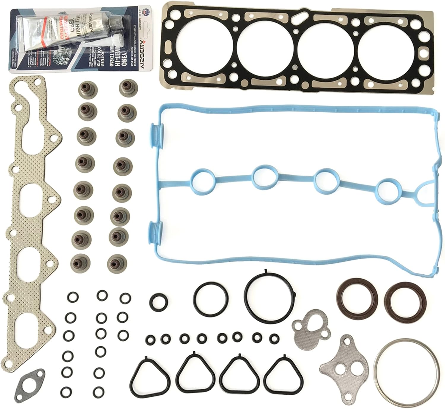 Partsflow Head Gasket Set with 10 Head Bolts for Chevrolet Aveo 1.6L 1598CC 98CID L4 DOHC 2004-2005,Vin Code 6" OE#ES72244, HS26378PT, HS8-10416E, HB7013, SL1000