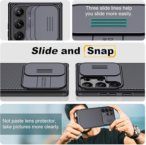 Miniatura 2 de Nillkin Funda para Galaxy S23 Ultra con cubierta para cámara, CamShield Pro para Samsung S23 Ultra, delgada, a prueba de golpes, para Samsung Galaxy