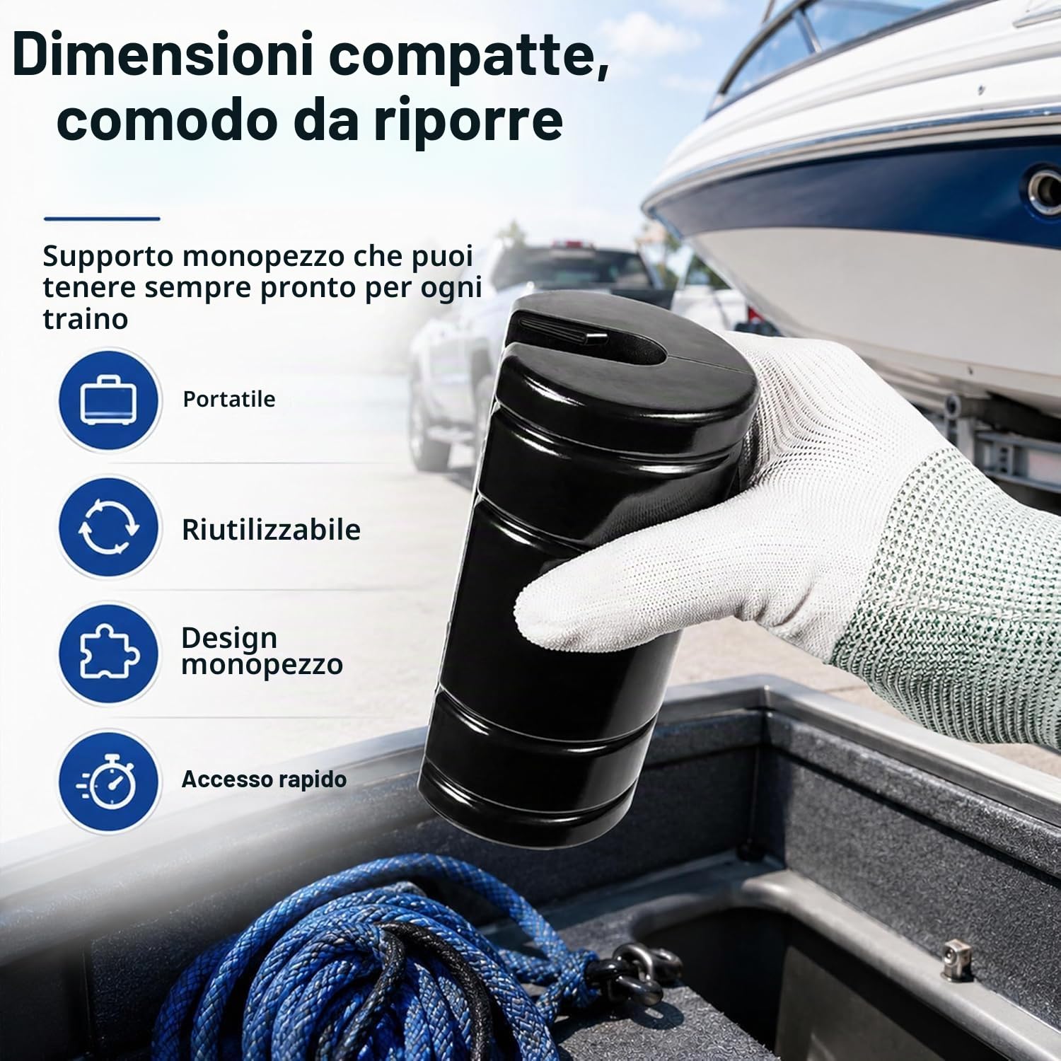 Transom Saver Supporto e Rimorchio MotoSerrature per Single Ram Fuoribordo Mercury Evinrude Johnson Yamaha Honda e Tohatsu Gomma Nero Supporto Universale Motore