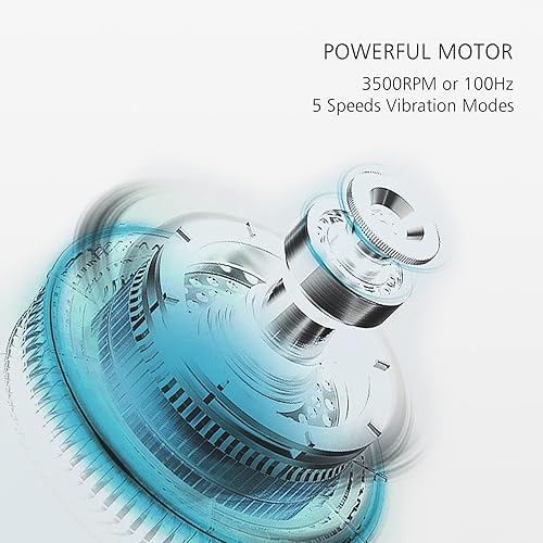 Miniatura 4 de Mini bola de masaje de 2 pulgadas, bola de masaje vibratoria de 5 velocidades para palma, mano, pie, pierna, cuello, espalda, bola de terapia