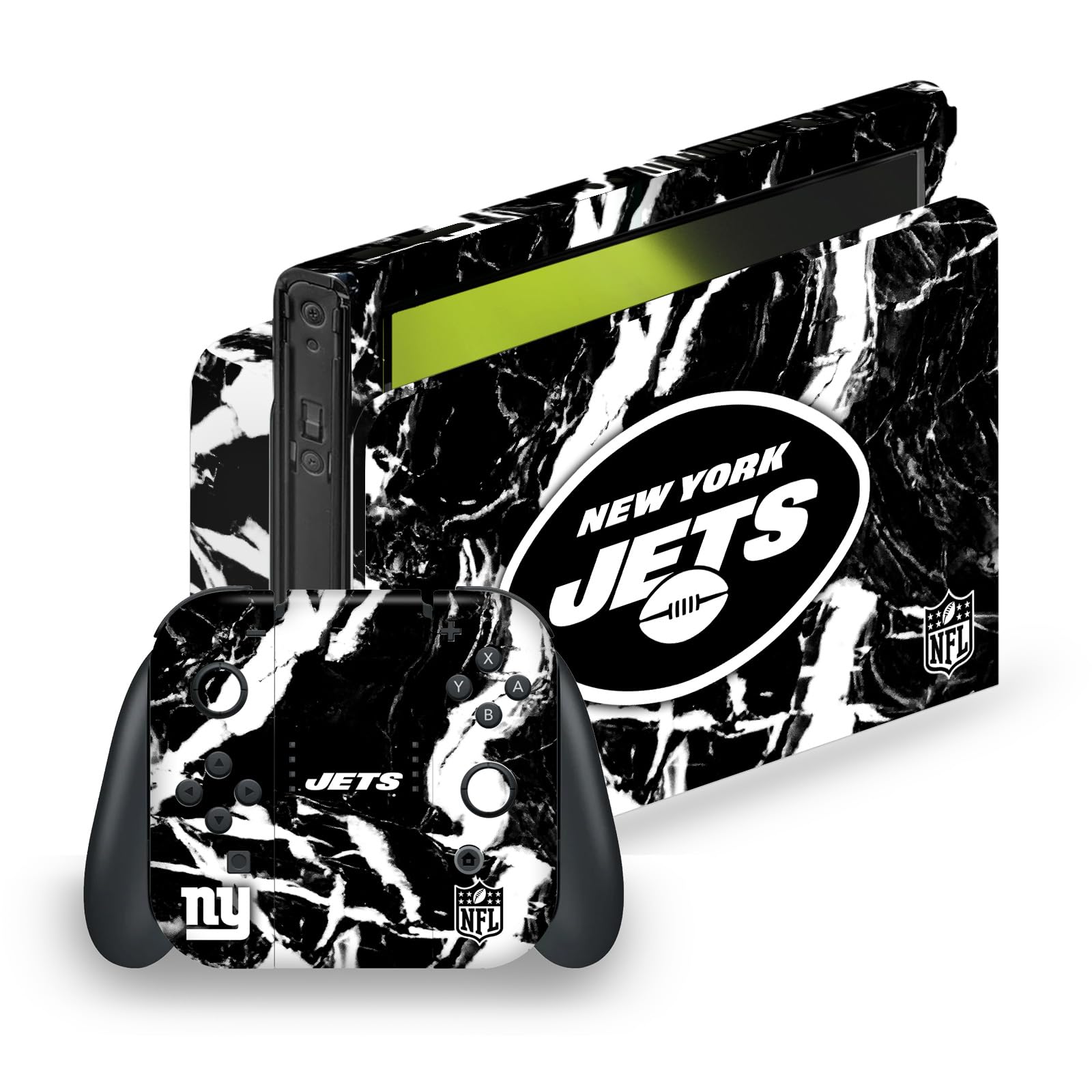 Couverture Vinyle New York Jets NFL Motif Marbre pour Console Nintendo Switch OLED