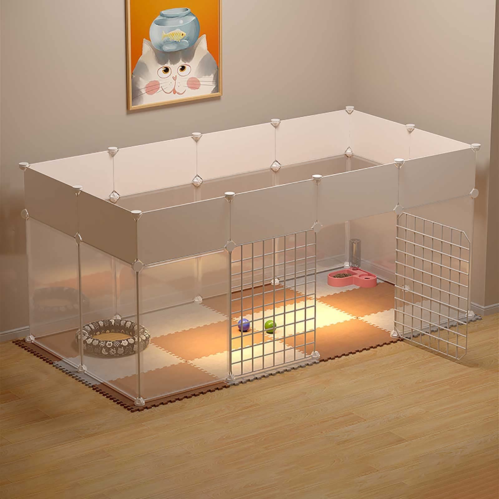 Gabbie per Gatti da Interno - Recinto per Gatti Gabbia per Gatti Recinto per Gatti Condominio per Gatti Trasportini per Cani di Piccola Taglia Gabbia per furetti Facile da Pulire -