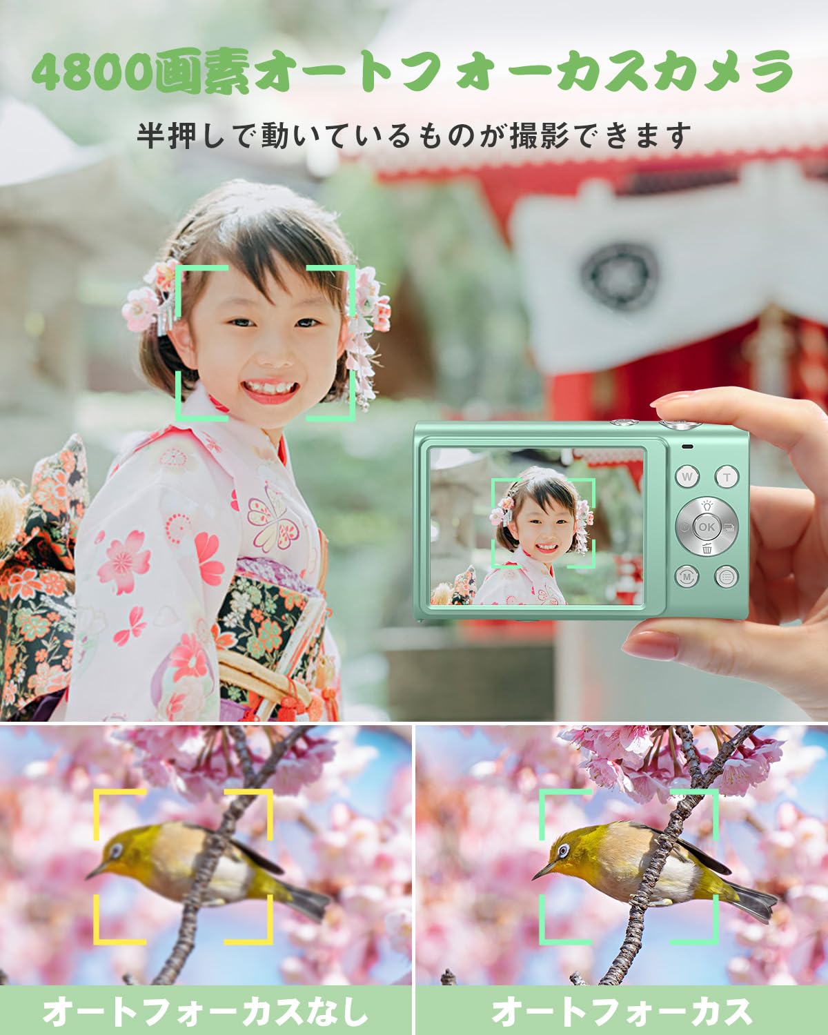 Amazon | CAMKORY 4800万画素 デジカメ デジタルカメラ オート 