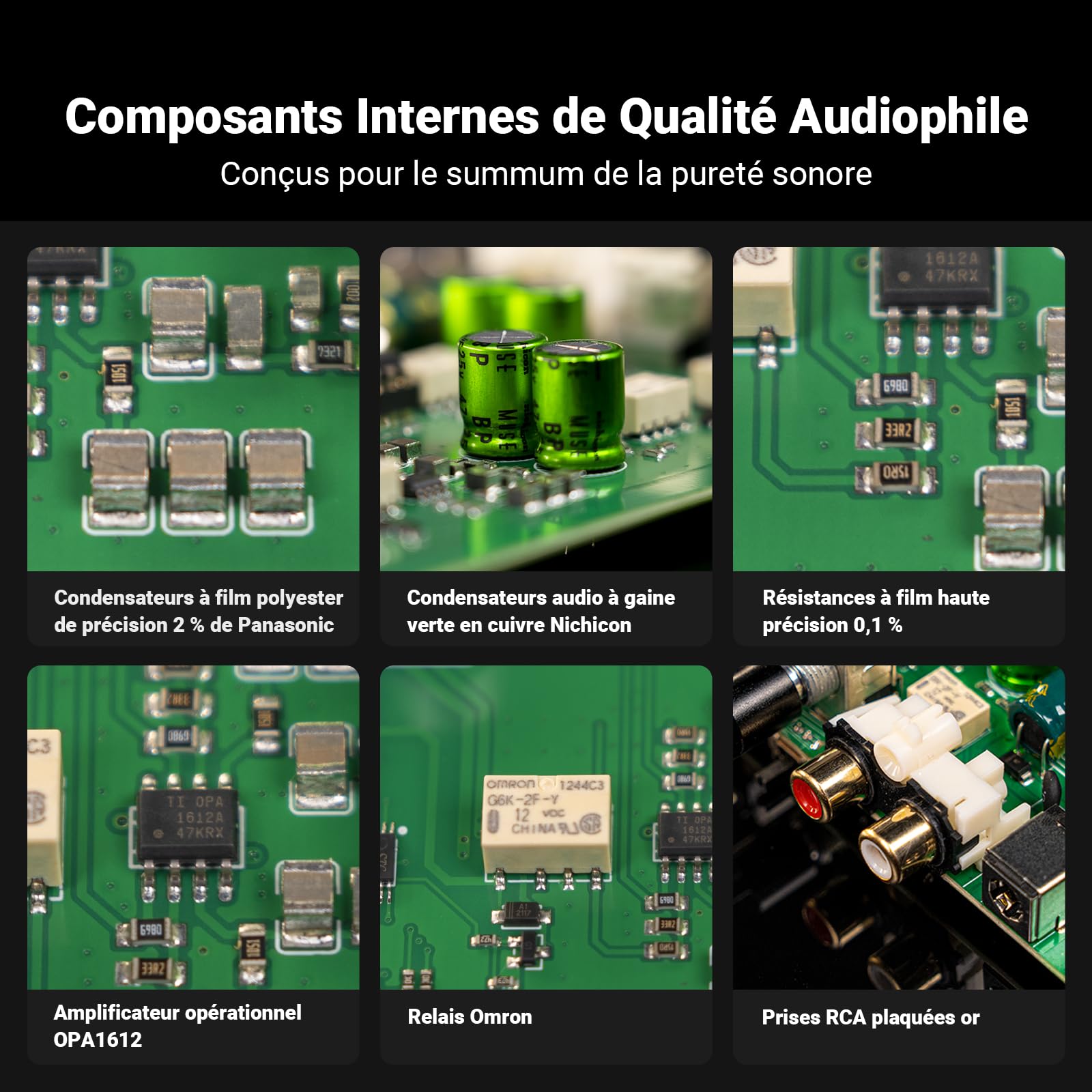 Fosi Audio BOX X5 Préampli Phono, Mini Préamplificateur Audio Domestique pour Platine Vinyle à Cartouche MM et MC/Lecteur de Disque Phonographe/Haut-Parleurs Actifs avec Gain Réglable à 4 Niveaux