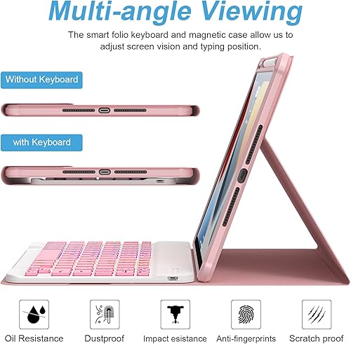 Miniatura 4 de Funda para iPad de 9ª generación con teclado, funda magnética mágica con teclado para iPad 10.2 de 9ª/8ª/7ª generación y Air 3, Pro 10.5, trackpad