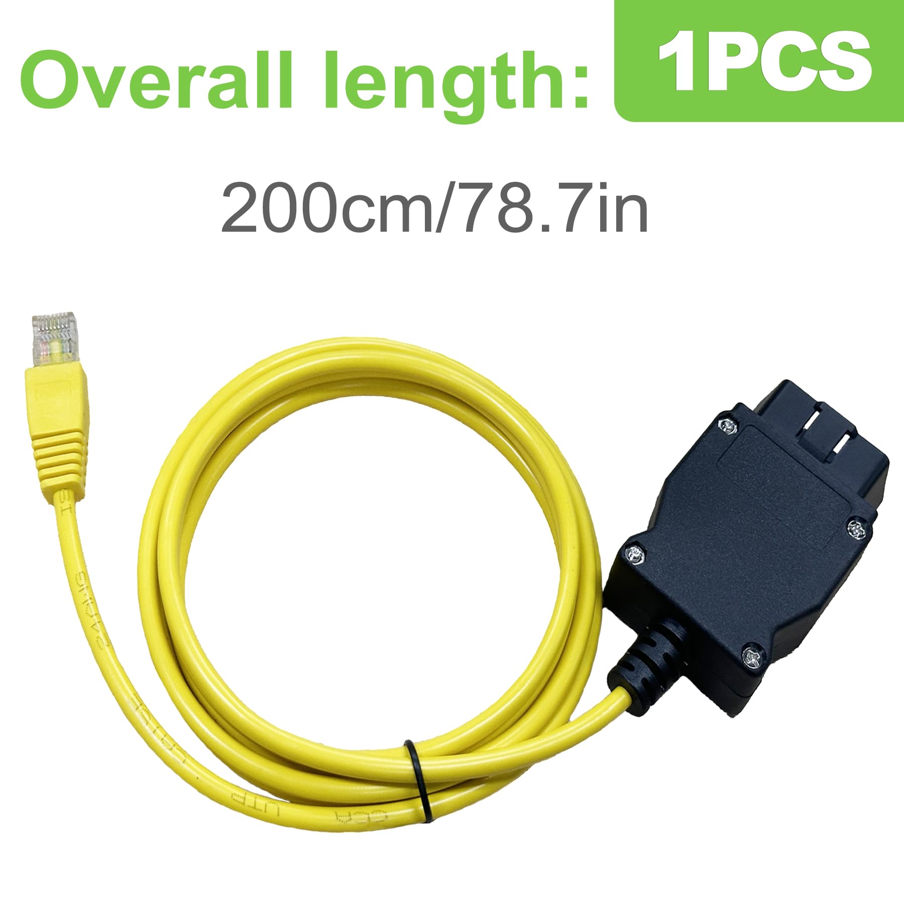 ENET Kabel OBD2 do BMW serii F & G, obsługuje kod Bimmercode, ISTA+, E-SYS, ICOM, Bootmod3, adapter MHD, kabel RJ45 2 m do kodowania ECU
