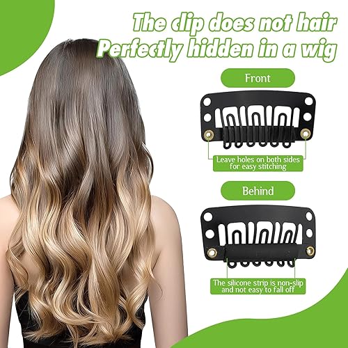 Miniatura 7 de 120 clips de extensión de cabello, juego completo de extensiones de cabello, clips de peluca para extensiones de cabello, incluye agujas de coser e