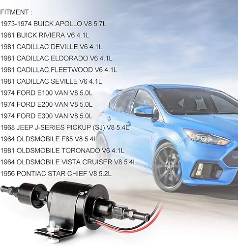Vista 3 de CarBole Bomba de combustible eléctrica universal de 12 V 5-9 PSI 30GPH Bomba de transferencia de combustible para gasolina y diésel para carburador