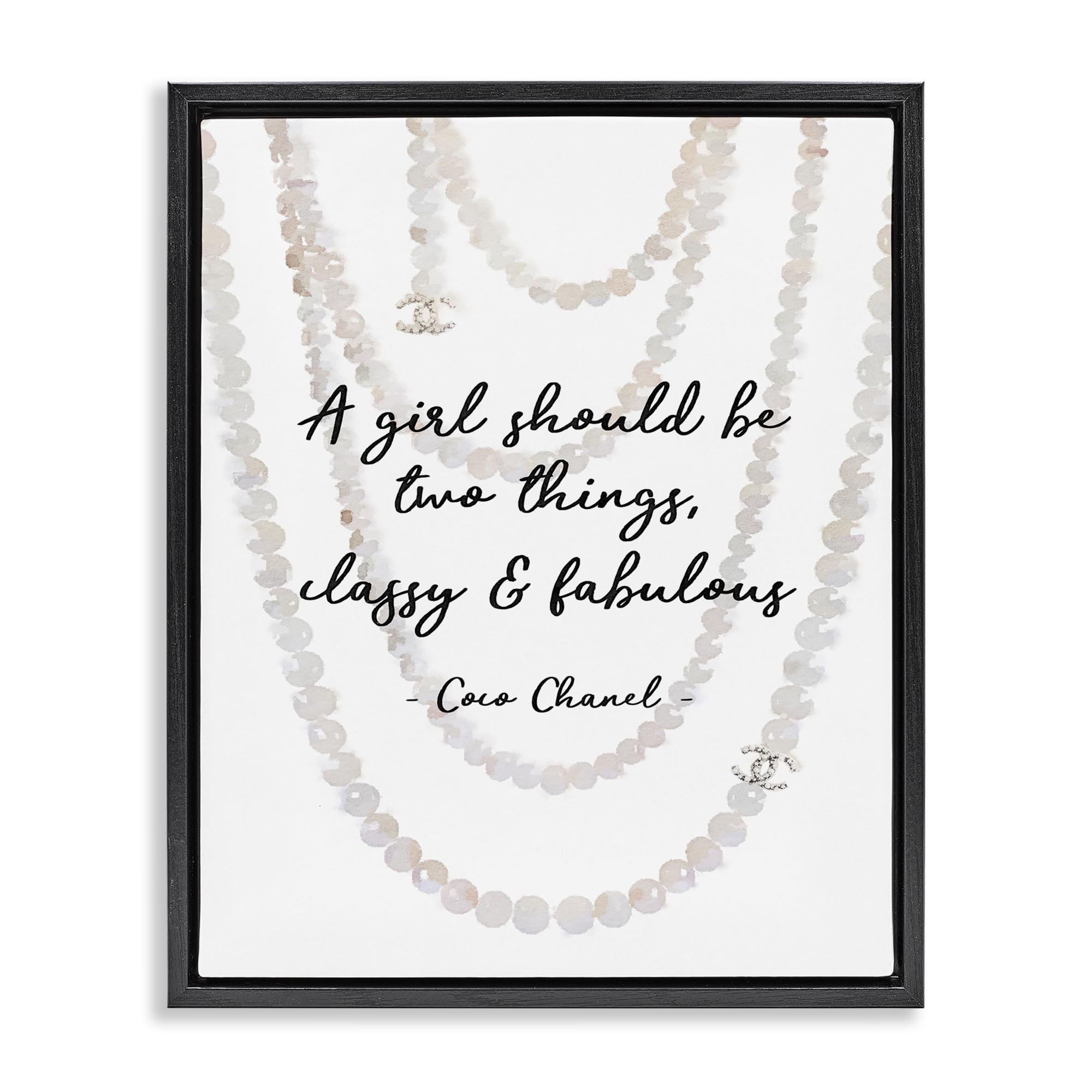 'Classy &amp; Fabulous Fashion Quote'| Floating Frame Canvas Art