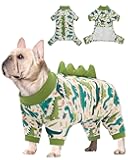 CuteBone Dinosaur Costume Dog Pajamas, Stretchy Spandex Crystal Velvet Sleepwear Coat for Small Dogs, Soft & Warm Pet Outfit Clothes for Cold Weather, Cozy Pullover Design COSP05M