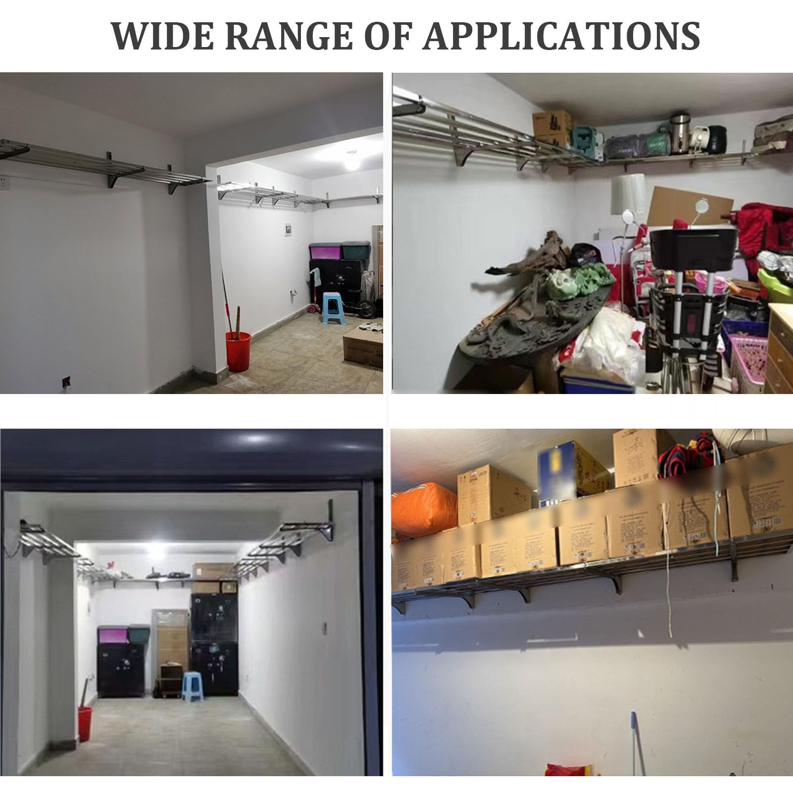 Mensola da parete resistente, robusta mensola galleggiante in metallo per garage, scaffale organizzativo ad alta capacità portante, capacità di carico 299,4 kg, per capanno degli attrezzi o negozio