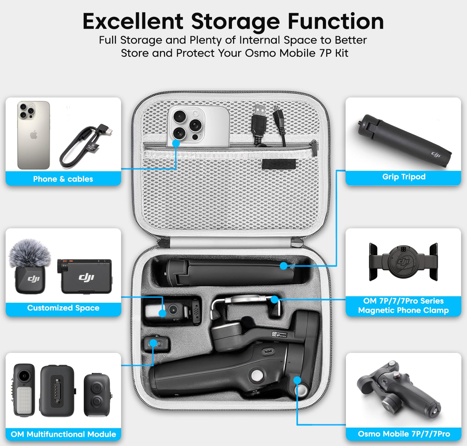 Buy Sounce Osmo Mobile 7P Case Portable PU Shoulder Bag for DJI