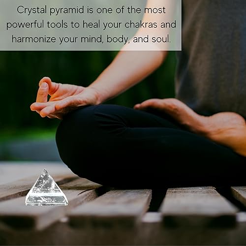 Miniatura 5 de Clear Quartz Pyramid Crystal Healing Stones - 1" Great Pyramid Figurine of Natural Stone Pyramid for Meditation, Reiki, Chakra Balancing and Crystal