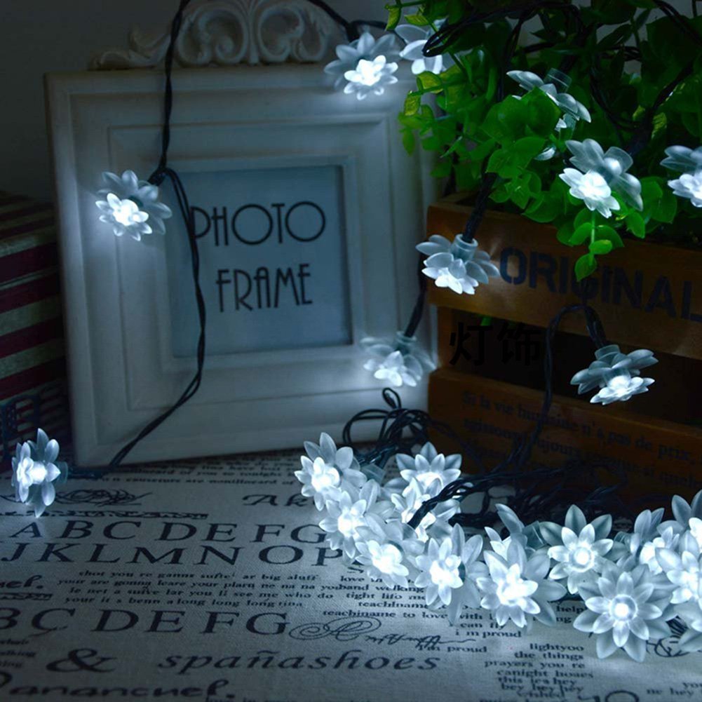 Gimuk 20 Led Warm White Wooden Heart Fairy String Light Xmas Wedding Decor Party Lighting Battery Powered (20 LED Cool White)