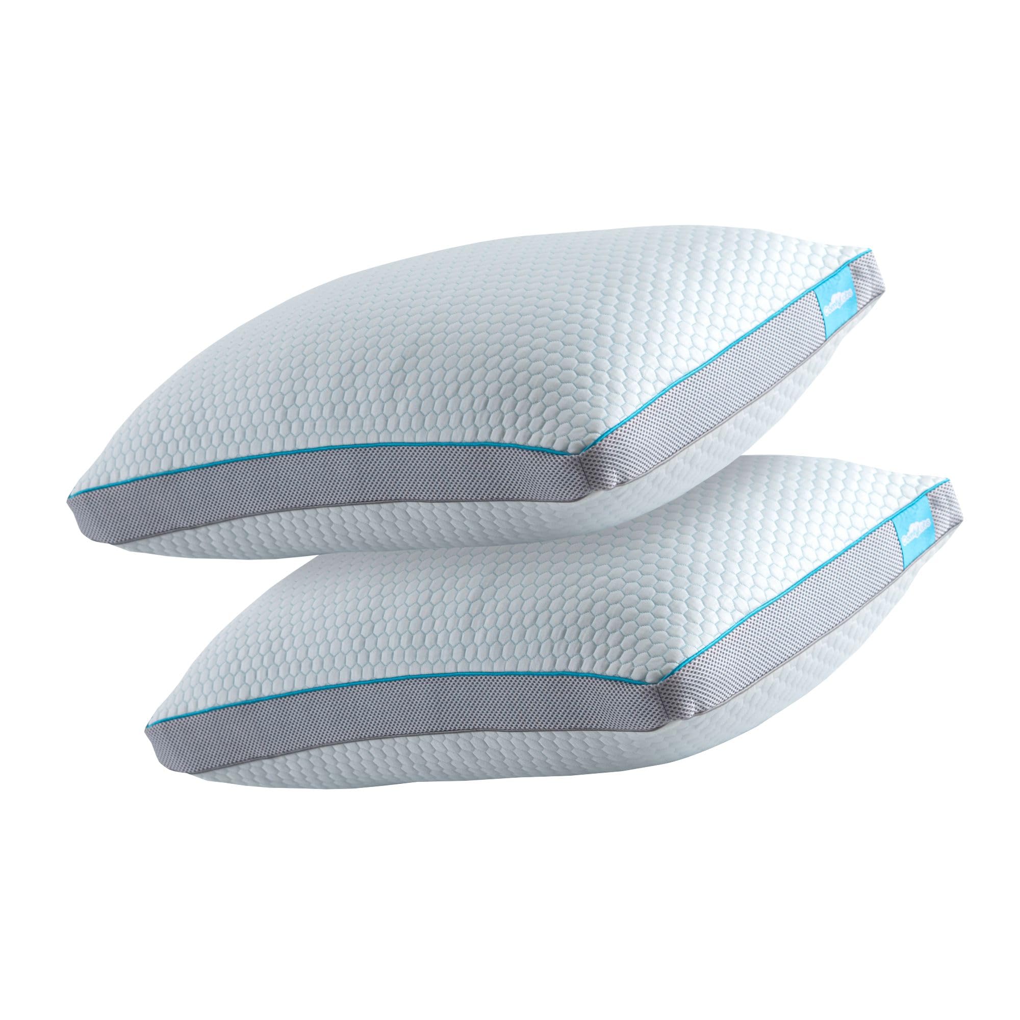 Premium Pillows 2 Pack Hotel Quality Hybrid Neck Pillow For Bed Stomach Back Side Sleepers Filled With Shredded Memory Foam Pillow And Down Alternative Hypoallergenic Soft Breathable Bamboo Fabric