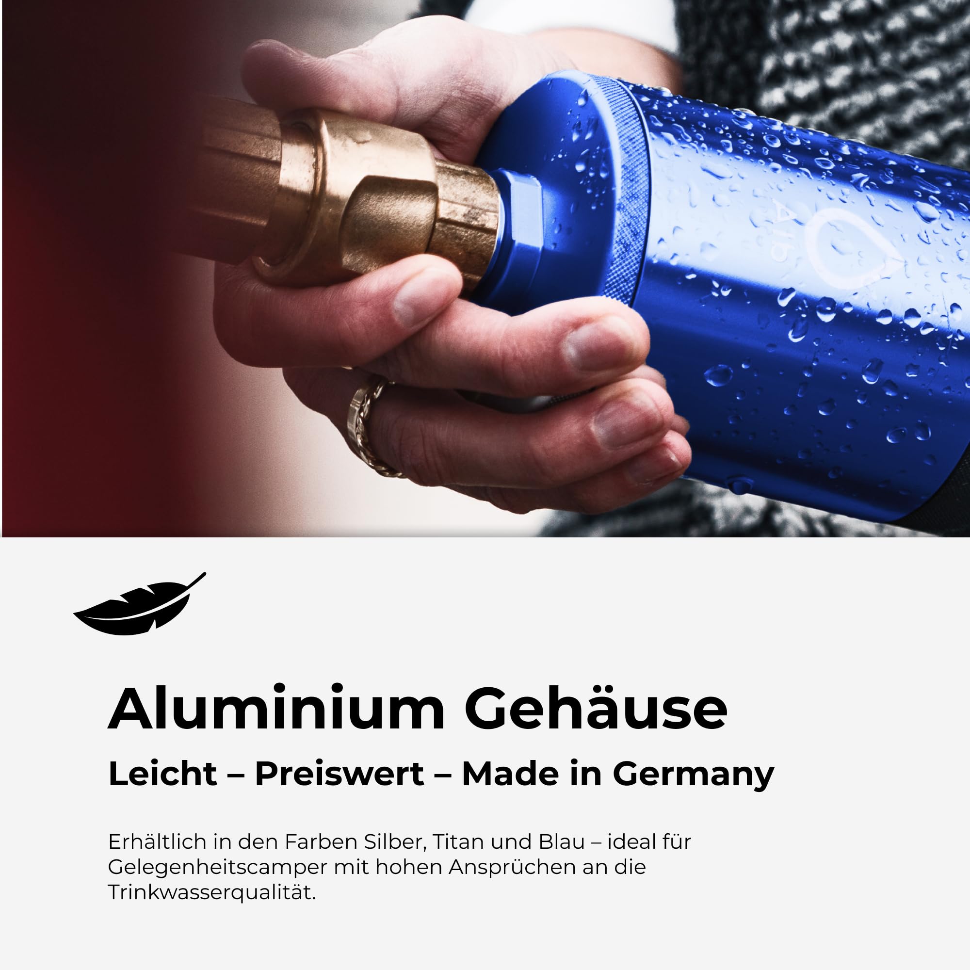 Alb Filter MOBIL Active Trinkwasserfilter Blau – Befüllfilter für Wohnmobil & Camping – Der Wasserfilter reduziert Schadstoffe im Trinkwasser & verbessert den Geschmack – Made in Germany