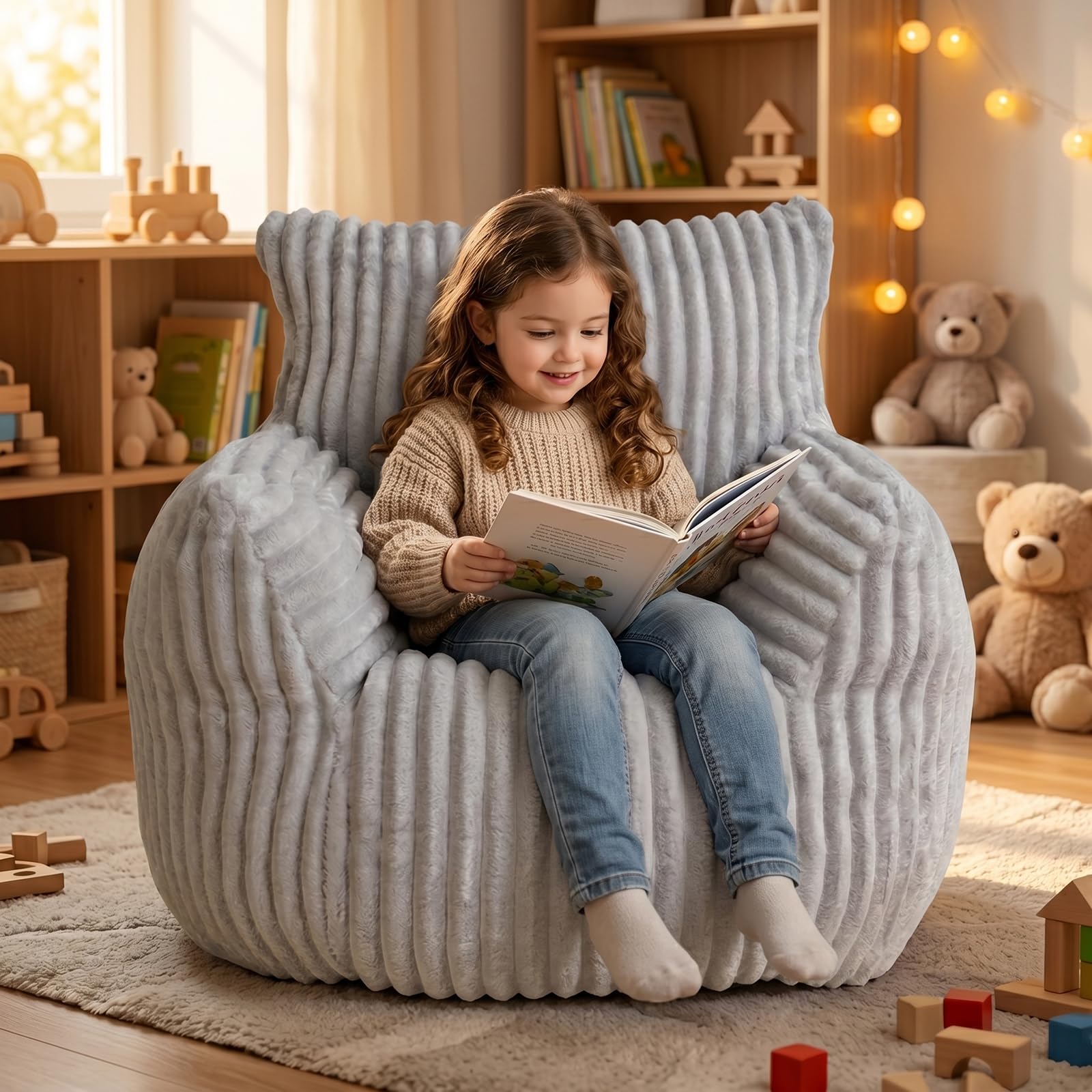 MaxiBean Plush Faux Fur Bean Bag Chair