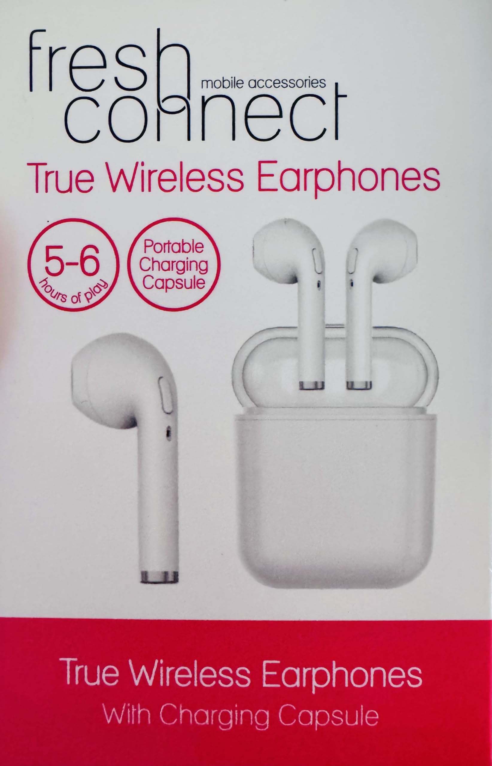 Fresh Connect Wireless Earphones, Up to 6 Hours Play Time, Bluetooth Headphones, Rechargeable Earphones (White)