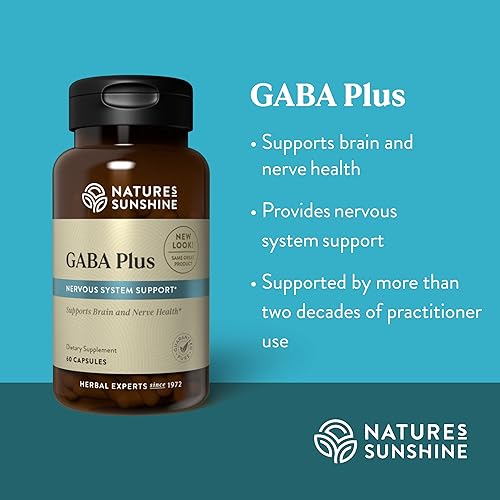 Miniatura 4 de Nature's Sunshine GABA Plus, 60 cápsulas, Kosher | Salud cerebral y apoyo del sistema nervioso para ayudar a encontrar una sensación de relajación y