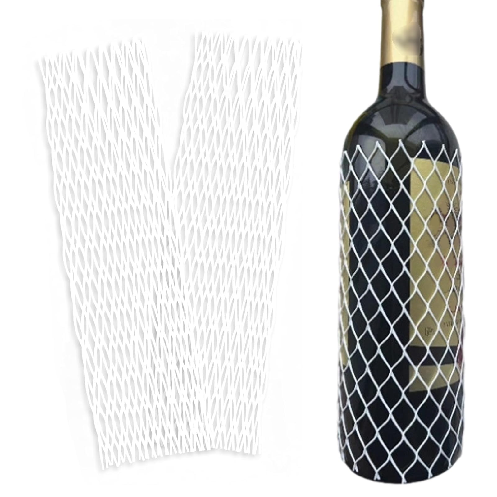 20Pcs Bottle Protectors, Travel Wine Glass, Wine Bottle Carrier, White Mesh Wine Bottle Sleeves - 8.3 Inch Reusable Protectors for Shockproof, Scratch-Resistant Transport-image-16