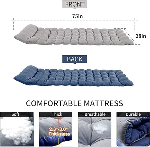 Miniatura 4 de Barbella Catre plegable para campamento, paquete de 2 catre portátil con colchón, cama plegable para exteriores con bolsa de transporte para el