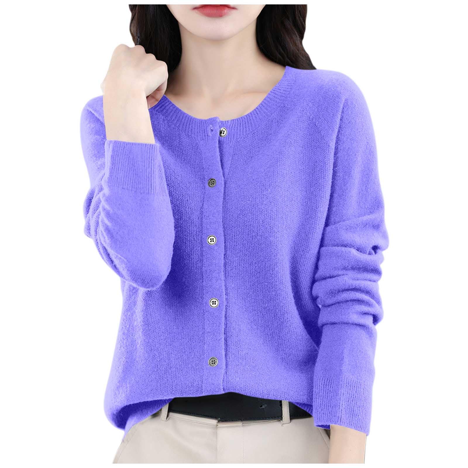Womens Cashmere Cardigan Sweater Cashmere Button Front Long Sleeve Cardigan Soft Warm Knit Elastic Jumpers