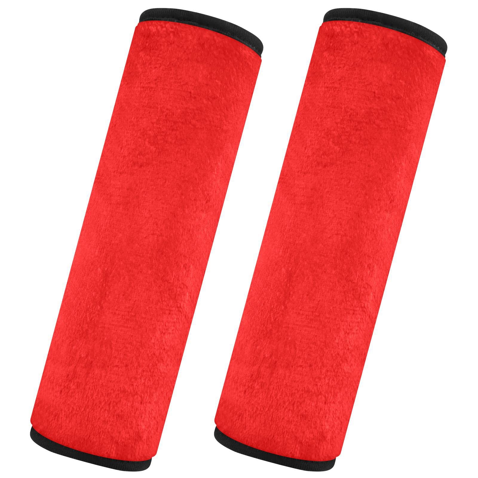 Caihoyu Car Seat Belt Covers 2 Pack Soft Car Belt Protector Car Safety Seat Belt Strap Shoulder Pad Car Accessories for Adults and Kids M Red