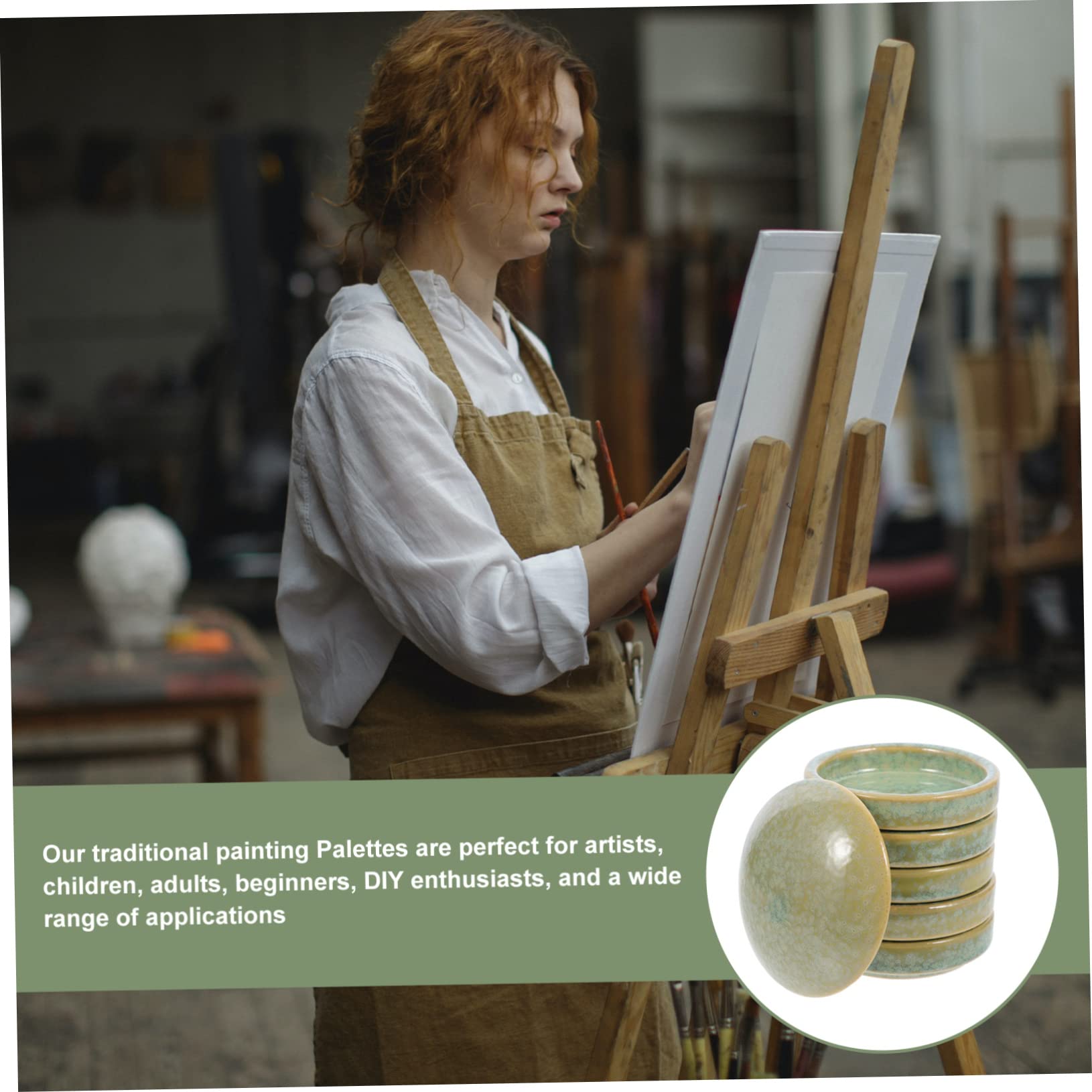 Anneome Paleta para Mezclar Acuarelas de 5 Capas Apilable de Cerámica Práctica y Multiusos, Adecuado para Artistas y Principiantes en Pintura Artística