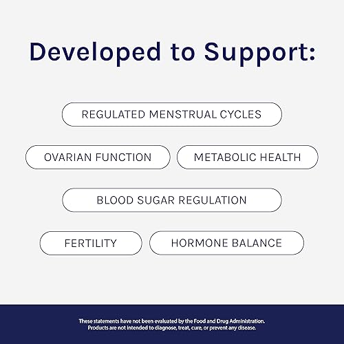 Miniatura 4 de SoWell Synced Suplemento de equilibrio hormonal para mujer con inositol, vitamina D y folato para SOP y apoyo al ciclo menstrual, 120 cápsulas