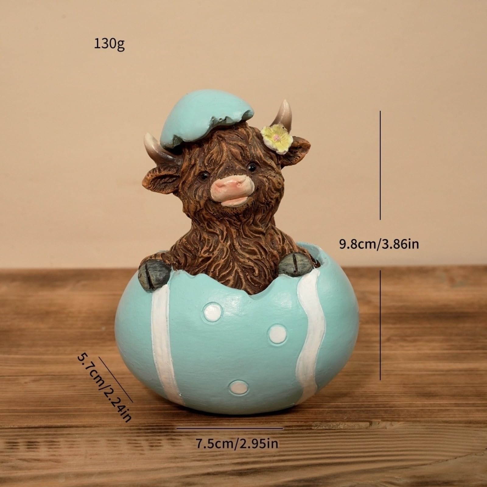 Uovo di Pasqua Shell Rompere Cartone animato Highland Mucca Ornamento Tre pezzi Set Pasqua Carino Decorazione Della Casa