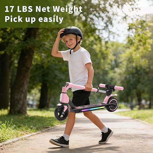 Miniatura 5 de SIMATE Electric Scooter for Kids Ages 6-14, 3 Adjustable Heights 34"37"39", LED Display & Colorful Lights, Foldable Kids Electric Scooter, 8.7 MPH