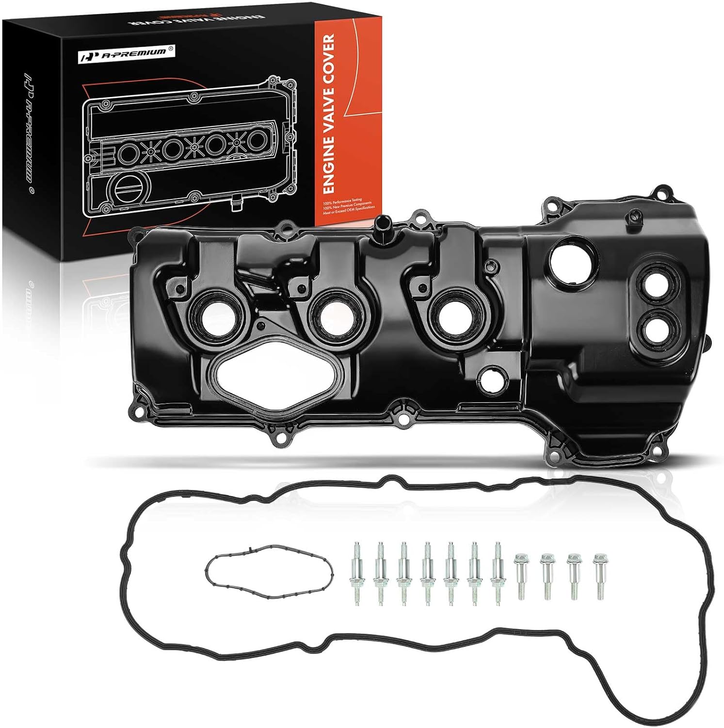 A-Premium Upgraded Aluminum Left Engine Valve Cover with Gasket and Bolts Compatible with Ford F-150 2013-2016, Transit-150/250/350/350HD, Expedition & Lincoln Navigator, 3.5L Turbo Engine Only