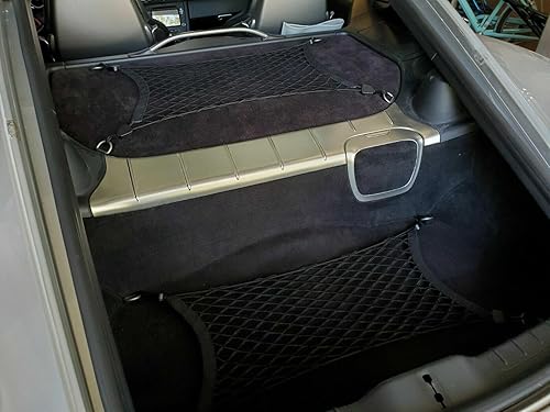 Miniatura 6 de (Cantidad.2) Red de carga organizadora de maletero para PORSCHE CAYMAN 2006-2023  Redes de carga estilo piso para SUV  Organizador de maletero de