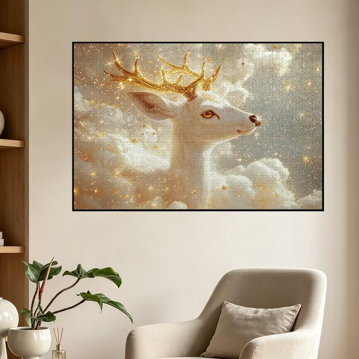 Puzzle 1500 sztuk zwierząt, drewniane puzzle dla dorosłych jeleń, 87 x 57