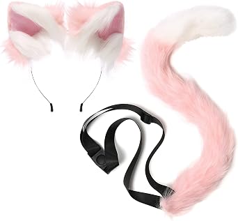 sy soul young Cat Ears and Tail Set Costume Furry Fox Cosplay for Women