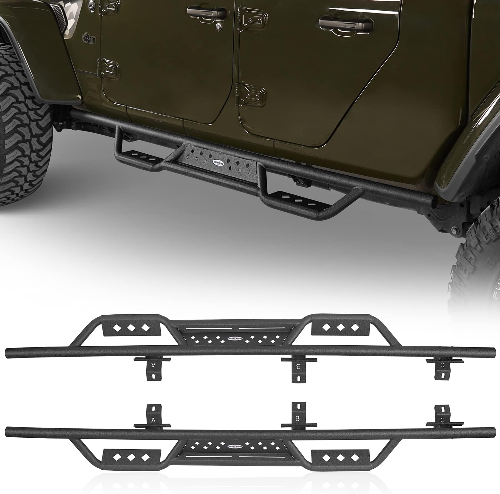uBox Gladiator JT Running Boards Side Steps Nerf Bars