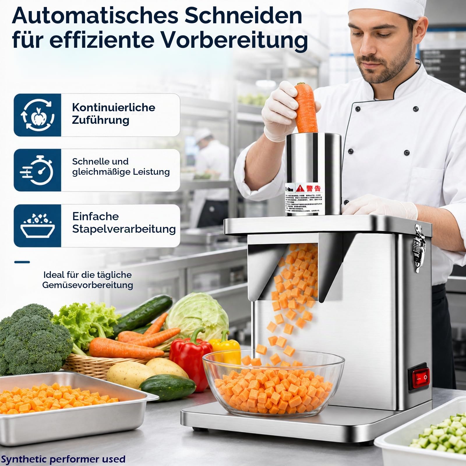 Commercial gemüseschneider elektrisch,4-in-1 würfelschneider für gemüse,200 kg/h würfelschneider elektrisch,Geeignet zum gewerblichen Würfeln,Hacken,Hacken und Abstreifen