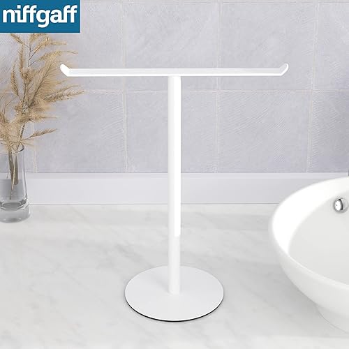 Miniatura 16 de Toallero en forma de T para baño, diadema y estantes de baño ligeros, soporte negro de cocina, organizador de mostrador impermeable de acero
