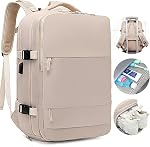 TORIBIO Carry on Backpack Women, Waterproof Laptop Travel Bag | Carry on Backpack with Shoe Compartment Wet Pocket and USB Charging Port for College Business Outdoor Sports Hiking, Black