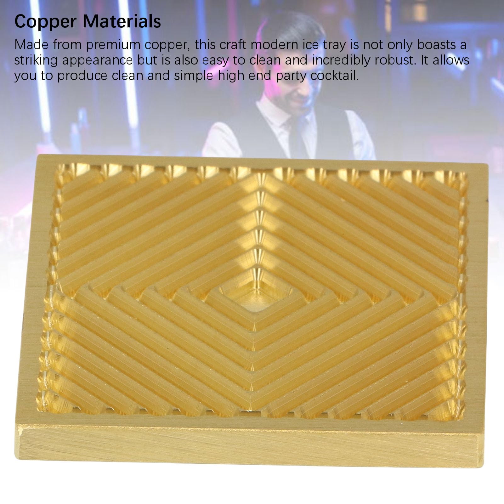 Bandeja de diseño para hacer cubitos de hielo, sello moderno para cubitos de hielo con prensa de hielo de cobre, crea impresiones únicas en 5 segundos para cócteles, (A03)