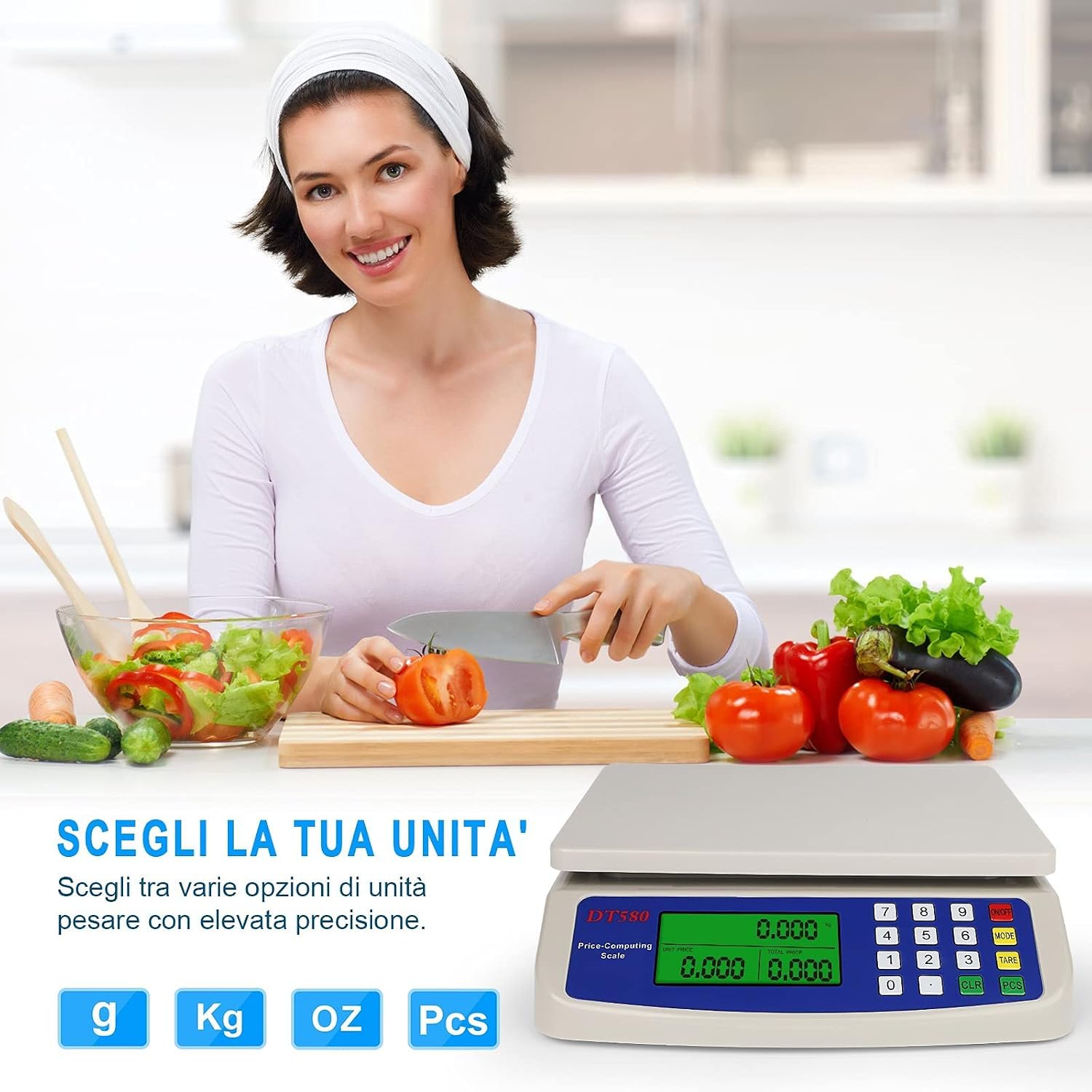 Balances Numériques Jusquà 30 Kg, Grandes Balances De Cuisine, Balances À Fruits Avec Écran Lcd Et Fonction Tare, Balances Numériques Avec Comptage Pcs, Conversion De 3 Unités