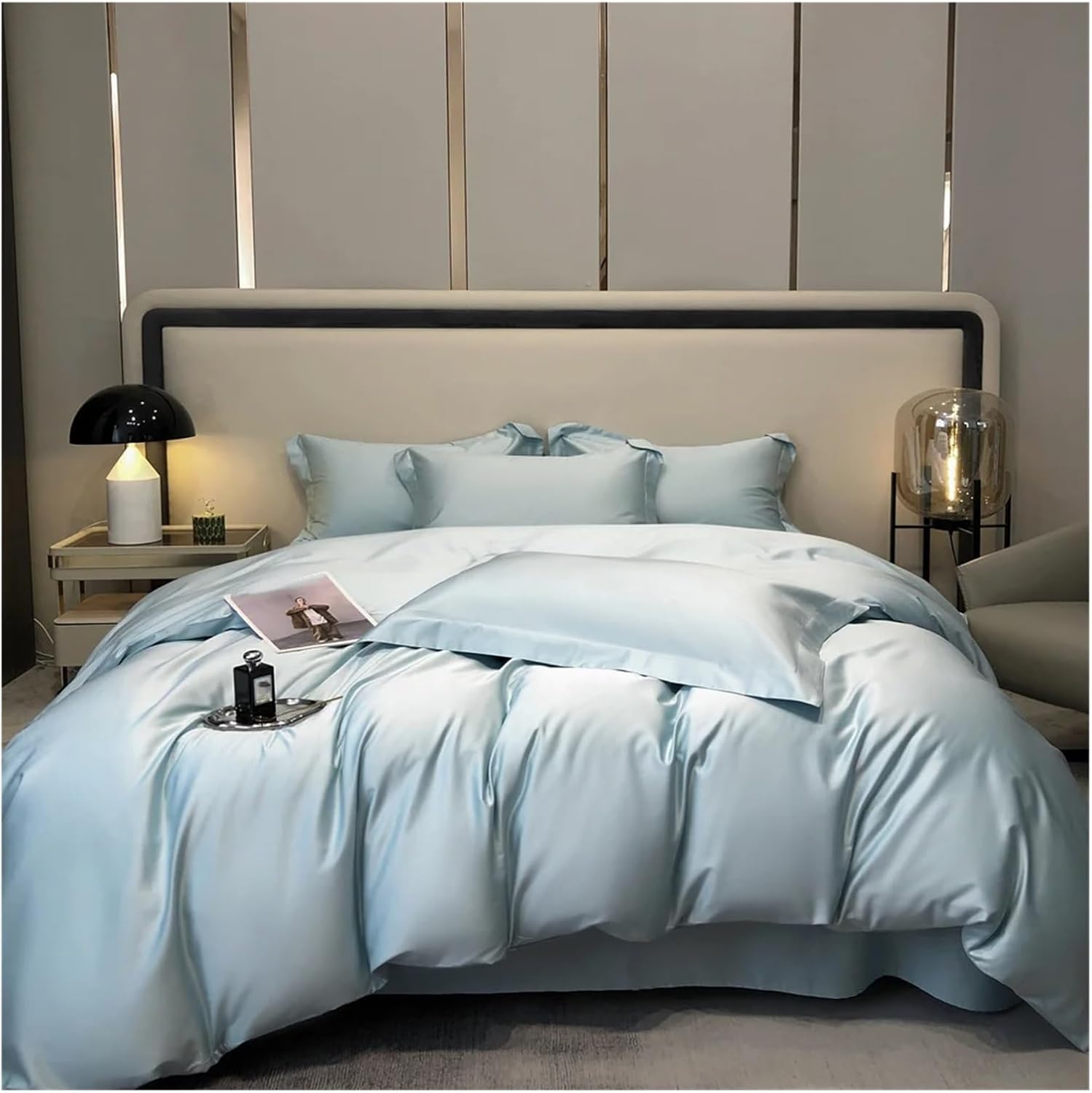 Egyptian Cotton Bedding Sets Linens Solid Color Sheet Pillowcase Comforter Cover,Bed
