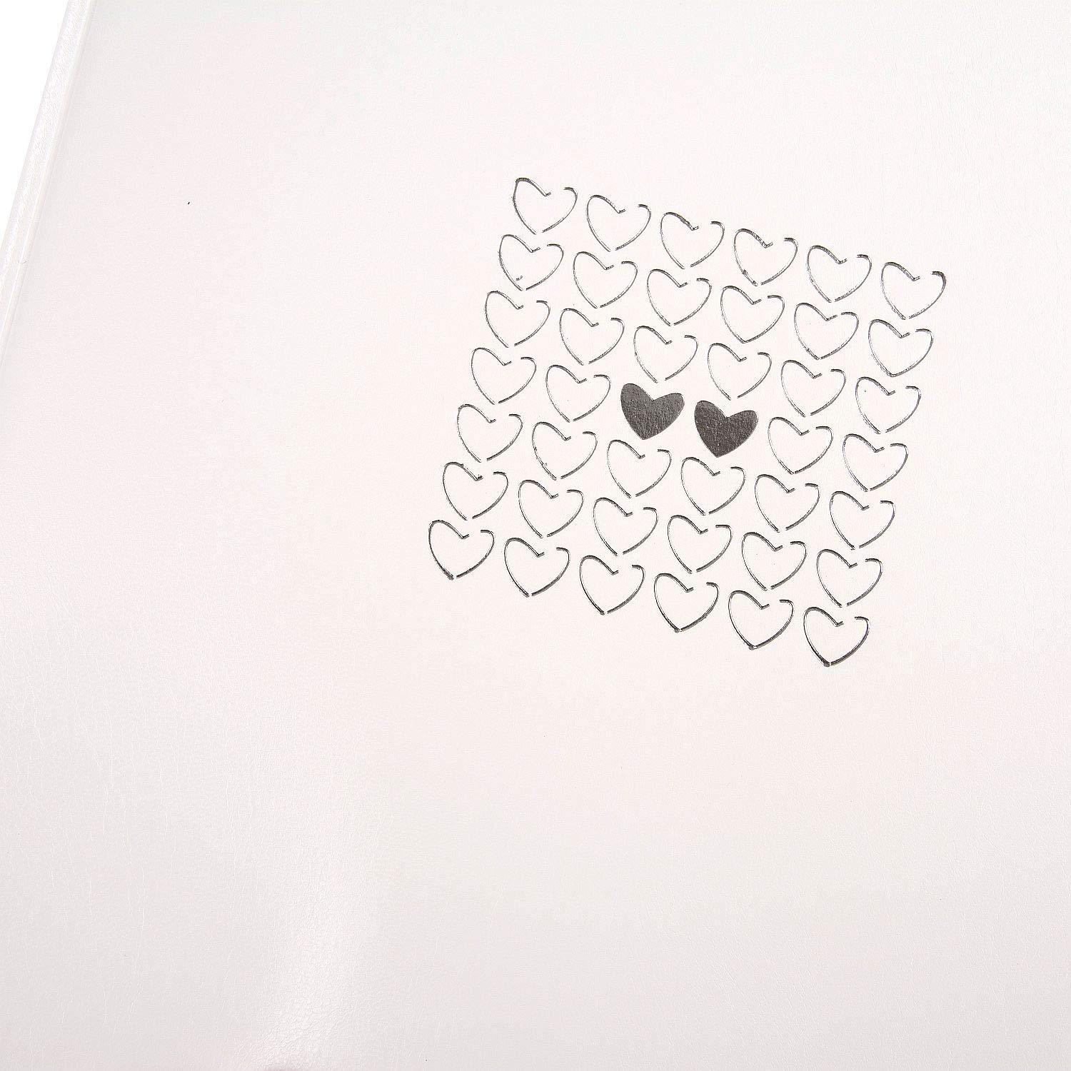 goldbuch 31450 Album ślubny Elegance, album na zdjęcia i obrazy, 30 x 31 cm, album fotograficzny z 100 białymi stronami z pergaminem, sztuczna skóra ze srebrnym tłoczeniem, masa perłowa